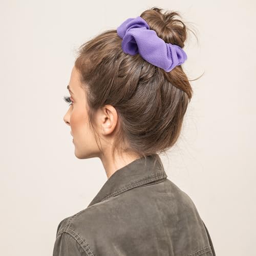 TUCEWP C-Purple 6PCS Velvet Scrunchies for Women Girls Thick Hair - Soft Hair Ties