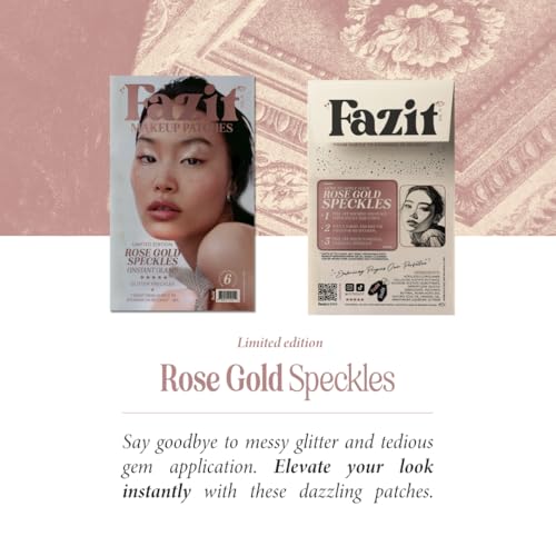 Fazit Rose Gold Glitter Freckle Makeup Patches - 6 Waterproof Temporary Patches for Festivals
