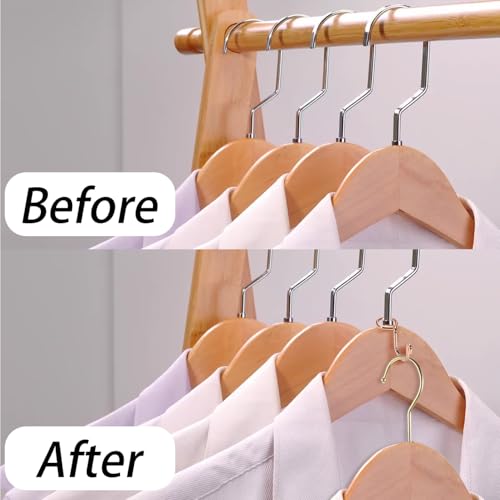 Sumnacon Rose Gold Clothes Hanger Hooks - 30 Pcs Metal Extender for Space Saving