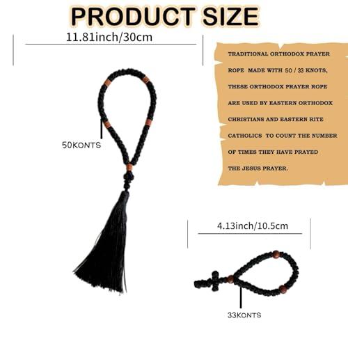 Bovemee 2PCS Handmade Orthodox Prayer Rope with Cross Charm
