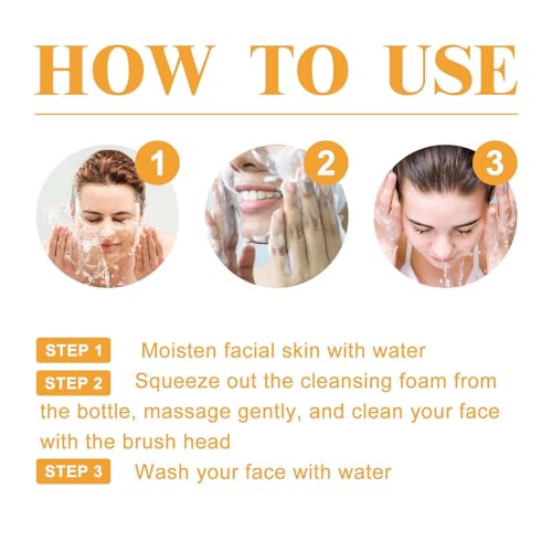 Yaper Turmeric Facial Cleanser with Brush - Deep Brightening Skin Wash - 1 Piece