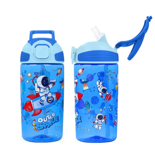 Kids BPA-Free Water Bottle with Straw - 550ml for School & Travel