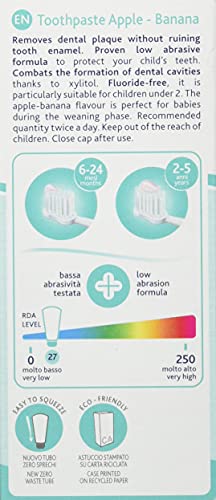 Chicco Apple-Banana Toothpaste for Babies, 50ml - Fluoride-Free