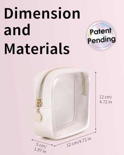 Beige 2-Pack Clear Makeup Bags for Purse and Travel – Women Cosmetic Organizer