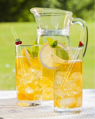 Reusable Glass Straws Set with Fruit Charms - 10 Pack, 7.9"