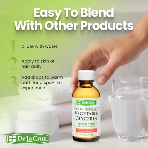 De La Cruz Pure Vegetable Glycerin Moisturizer 2 fl oz (3 Pack)