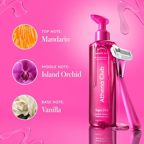 Athena Club Super Pink Shaving Oil for Women, 8 Fl Oz (Pack of 2)