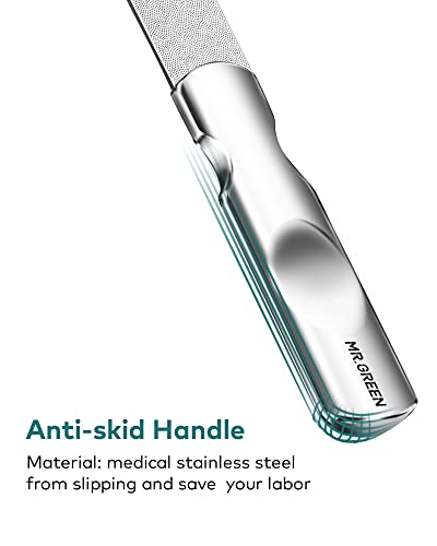 MR.GREEN Mr-2104 Double-Sided Stainless Steel Nail File with Leather Case - Professional Manicure Tool