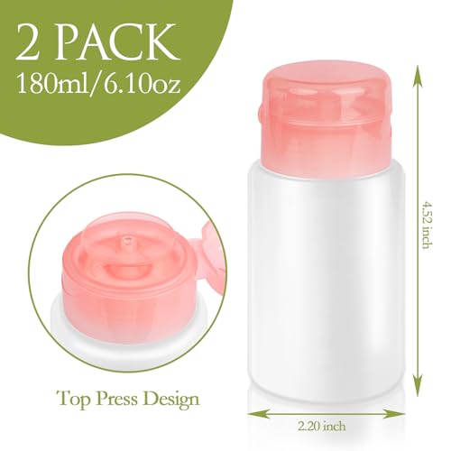 Lockable Acetone Pump Dispenser Bottle - 180ml, 2-Pack
