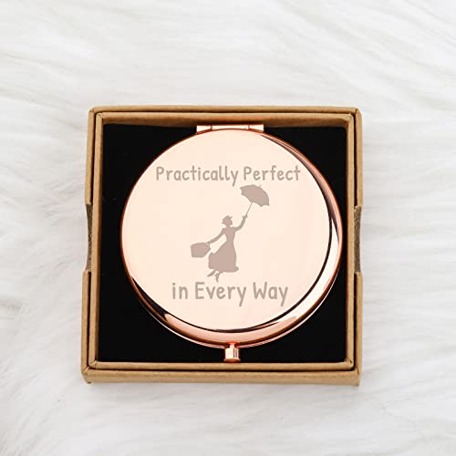 WUSUANED Practically Perfect Movie Quote Makeup Mirror - Silver
