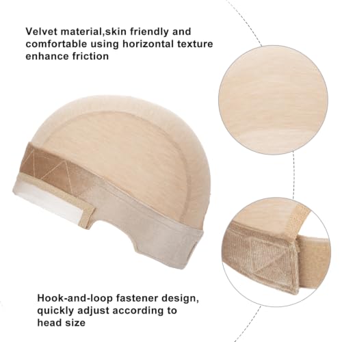 Nude Front Lace Wig Grip Cap - 2-in-1 Non-Slip Velvet Band