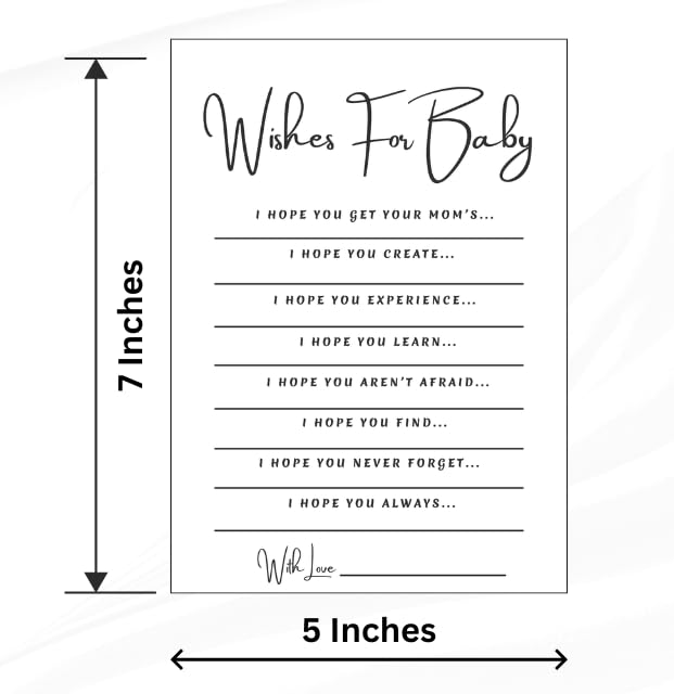 Baby Shower Wishes Cards - 25 Keepsake Memory Cards for Guests