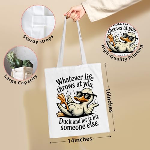 Funny Canvas Tote Bag for Animal Lovers - Reusable Grocery & Beach Bag