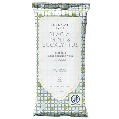 Beekman 1802 Goat Milk Face Wipes - Glacial Mint & Eucalyptus, 30 Count
