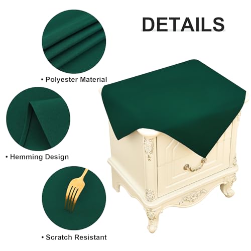 Wolkemer 2 Pack 24x24 Inch Green Square Tablecloths - Washable Polyester