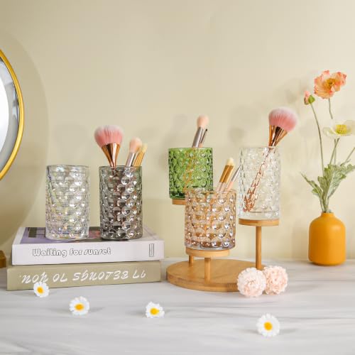 DASITON Iridescent Glass Makeup Brush Holder - Multifunctional Organizer