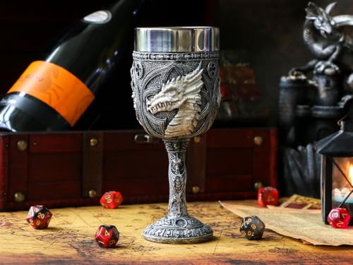 Medieval Dragon Skull Chalice - 7oz Stainless Steel Goblet