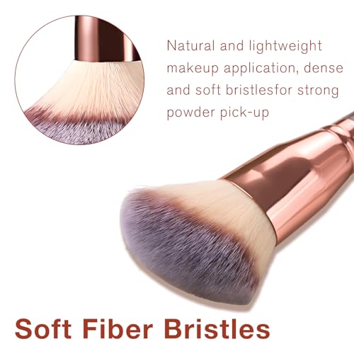 Double-Ended Foundation Makeup Brush for Liquid, Powder & Cream