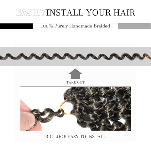 MCNJM Passion Twist Hair 12 Inch 8 Packs Water Wave Crochet Extensions for Black Women T/27#