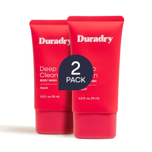 Duradry Deep Clean Body Wash – Odor Defense Cleanser, 2.5 Fl Oz (Pack of 2)