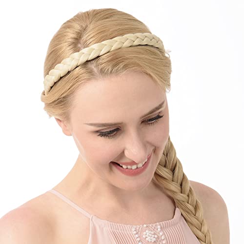 Dirty Blonde Synthetic Hair Headband Braid with Teeth for Women