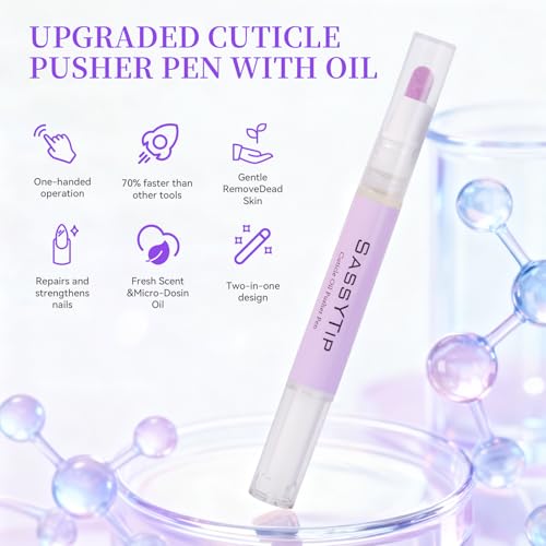 SASSYTIP 2-in-1 Cuticle Pusher and Nourishing Oil Pen for Nail Care