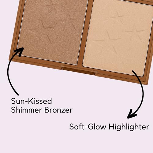 W7 Hollywood Bronze & Glow Duo - Pressed Powder Bronzer & Highlighter - Vegan Face Makeup