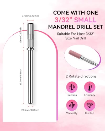 Makartt Nail Drill Bits Sanding Bands - 100 Pcs 180/240 Grit 3.1mm