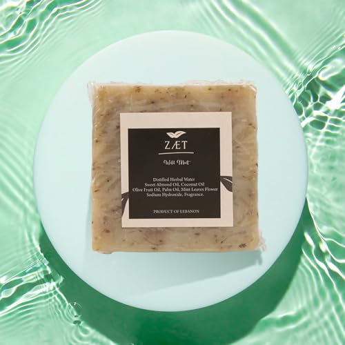 ZAET Wild Mint Bar Soap 5oz (2-Pack) - Handmade Natural Cleansing Soap for Face, Body & Hands