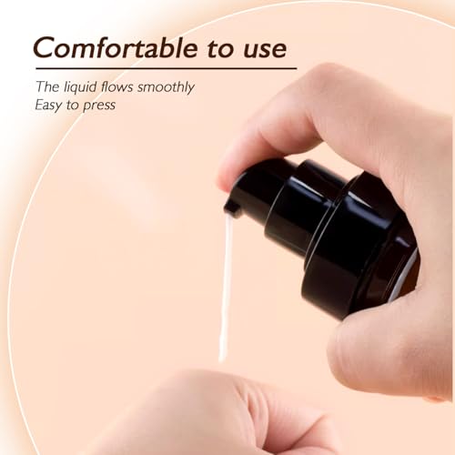 2-Pack 120ml Amber Plastic Lotion Bottles with Pump Travel Refill Containers