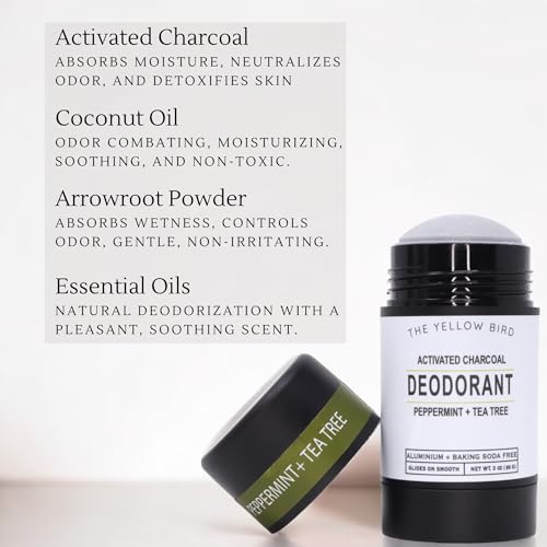 The Yellow Bird Natural Charcoal Deodorant - Aluminum & Baking Soda Free