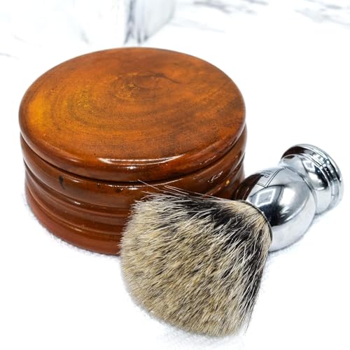 Parker Hand-Carved Mango Wood Shaving Soap Bowl for Rich Lather