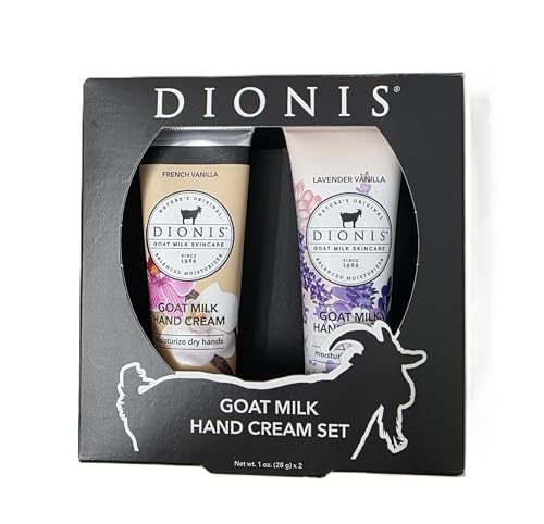 Dionis Goat Milk Hand Cream Set - French Vanilla & Lavender, 1 oz, Travel Pack