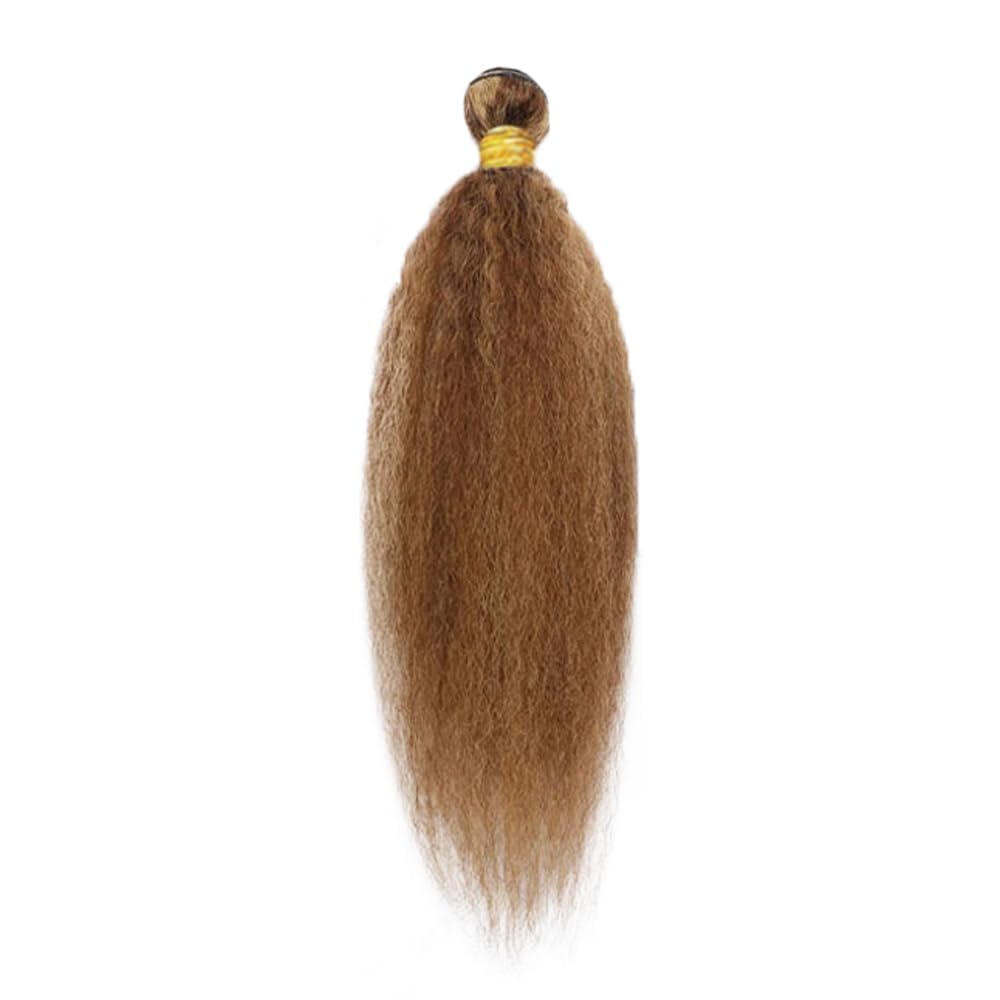 14 16 18 Inch P4/27 Highlight Blonde Bundles Human Hair Yaki Straight 3 Bundles Brazilian Remy Hair 50 Grams/Bundle 10A Grade Unprocessed Virgin Hairs Blonde Kinky Straight Bundle Weaves Extensions