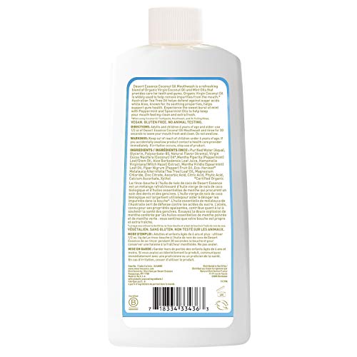 Desert Essence Coconut Oil Mouthwash - Alcohol & Sugar-Free, 16 fl oz