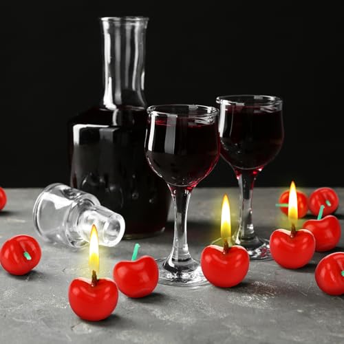Conelist 15 Pcs Cherry Cake Toppers - Cute Soy Wax Candles