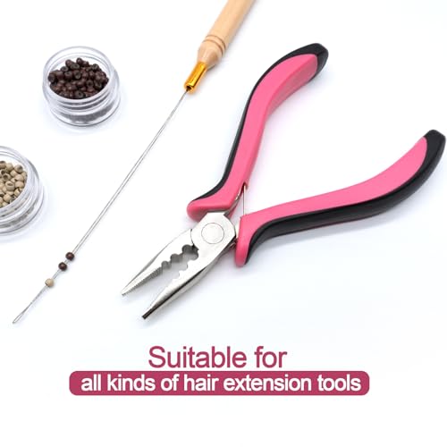 Quacc Hair Extension Pliers - 3-Hole Nano & Micro Ring Tool for Hair Extensions