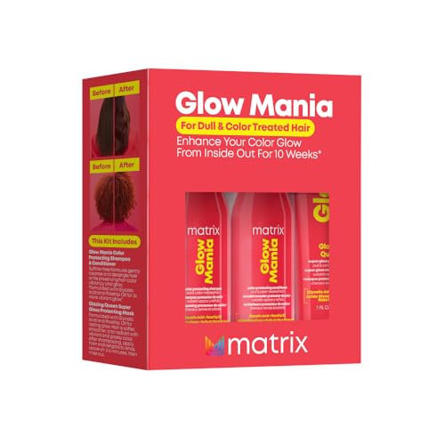 Matrix Glow Mania Mini Hair Care Kit 4.4 Fl Oz for Dull & Color-Treated Hair