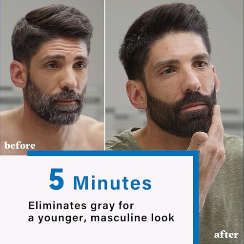 Men's Black Beard Dye & Hair Color Shampoo - Gray Coverage & Fast Results