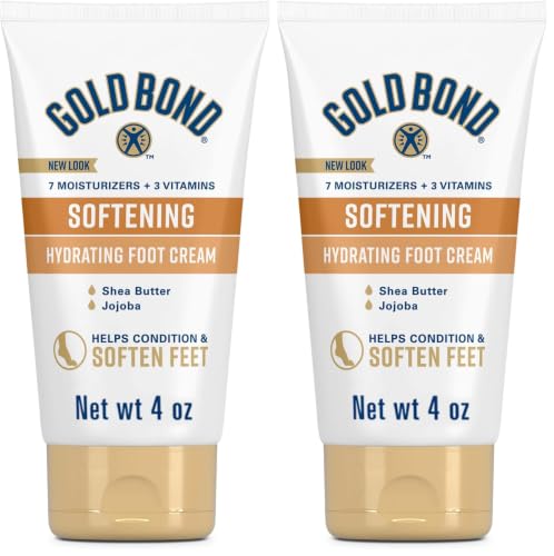 Gold Bond Softening Foot Cream 4 Oz (Pack of 2) – Moisturizing Lotion for Dry Feet