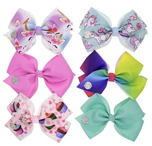 JoJo Siwa Rainbow Hair Clips Set - Handmade Bow Hair Accessories for Girls