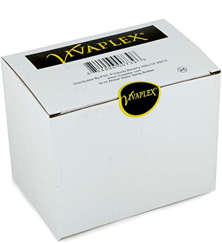Vivaplex 10 ml Amber Glass Bottles with Black Fine Mist Sprayers – Pack of 24