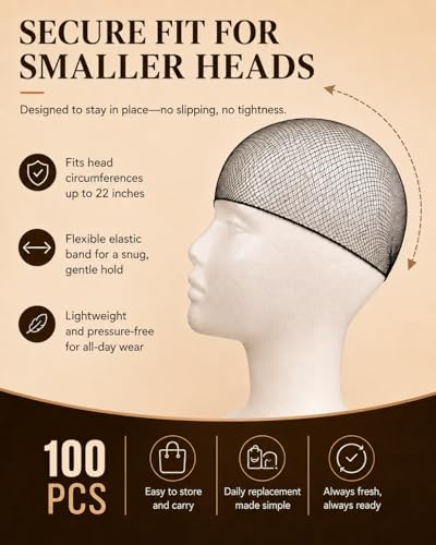Smilco 20-Pack Men's Hair Nets for Short/Medium Styles - Brown