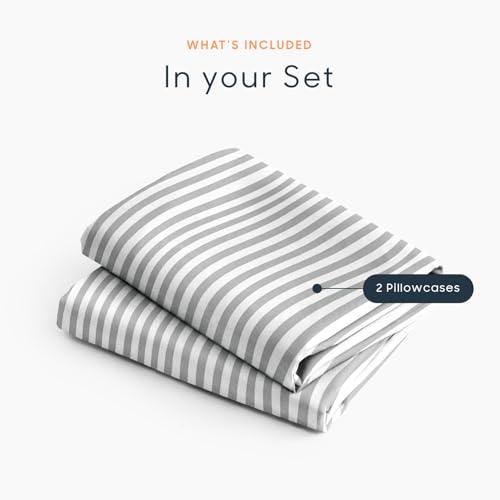 King Size Striped Pillow Cases - Set of 2 Modern Farmhouse Style
