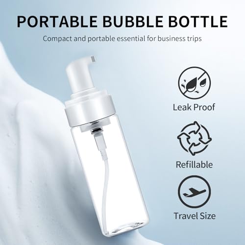 Lyuxzad 60ml Foam Pump Bottle - 2 Pack Travel Dispenser