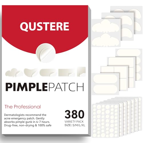 QUSTERE Hydrocolloid Acne Patches - 380 Count Variety Pack for Face