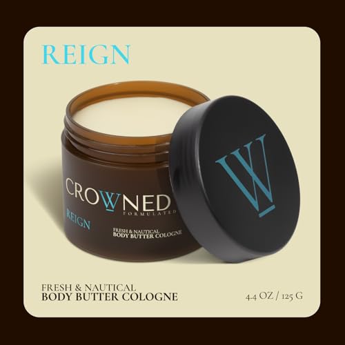 Crowned Skin Reign and King Body Butter Cologne Bundle | As Seen On Shark Tank | Skin Care Set with Sandalwood, Leather, Fresh, & Nautical Scents | Natural Shea & Mango Butters | All-Day Fragrance
