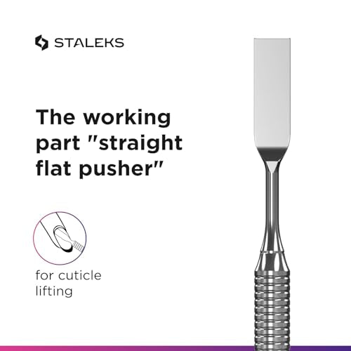 Staleks Pro Expert 51 Cuticle Pusher Tool – Ergonomic Stainless Steel Manicure Tool