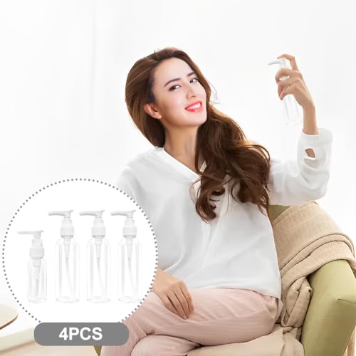 Houseen 4-Pack Travel Bottles Set 100ml & 30ml Refillable Dispensers for Liquids