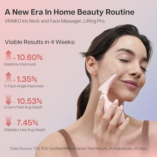 VRAIKO Iris Silicone Neck & Face Massager - Pro Facial Sculpting Tool (Pink)